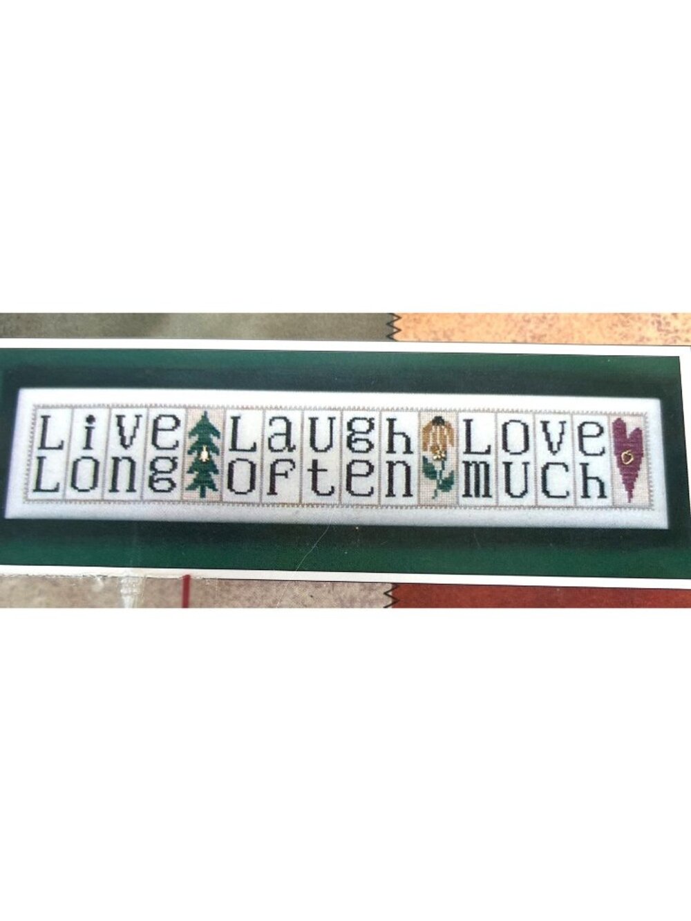 RARE Mini Block Live Laugh Love Cross Stitch Pattern Dragonfly Charm Hinzeit